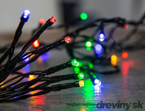 Reťaz Vianoce Ceibo, 48 LED multicolor, 8 funkcií, časovač, 3xAA, exteriér, osvetlenie, L-3,50 m