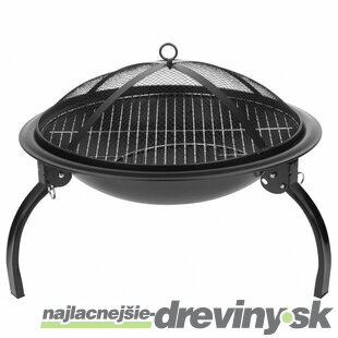 Ohnisko Homefire, BBQ, gril s roštom, na drevené uhlie, kovové, okrúhle, 545x400 mm