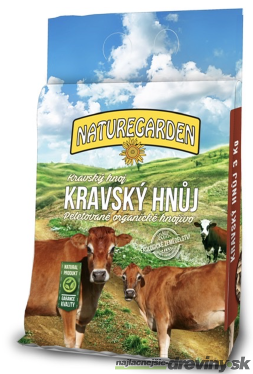 AKCIA ! Kravský hnoj - organické hnojivo 3 kg