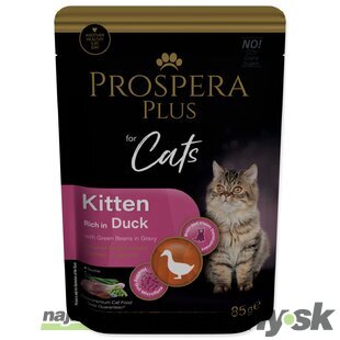 Kapsička Prospera Plus Kitten, Duck, Green Beans 85g