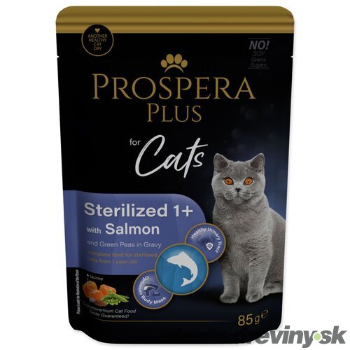 Kapsička Prospera Plus Sterelized 1+, Salmon, Peas 85