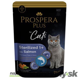 Kapsička Prospera Plus Sterelized 1+, Salmon, Peas 85