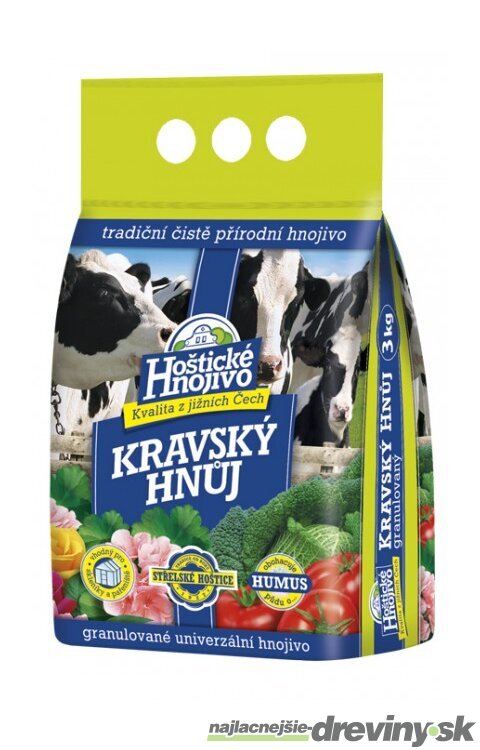 Kravský hnoj Hoštický - organické hnojivo 3 kg