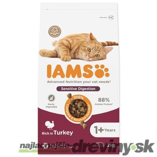 Krmivo IAMS Cat Adult Sensitive Digestion Turkey 2kg