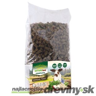 Krmivo Nature Land Complete pre králiky a zakrpatené králiky pelety 1,7kg