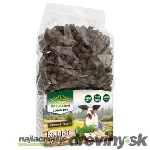 Krmivo Nature Land Complete pre králiky a zakrpatené králiky pelety 900g