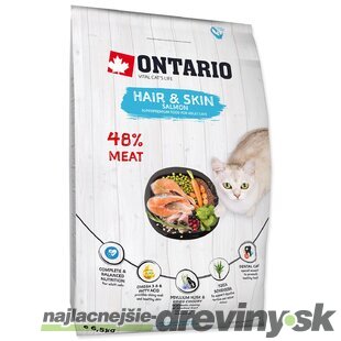 Krmivo Ontario Cat Hair & Skin 6,5kg