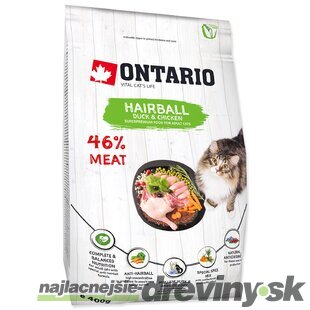 Krmivo Ontario Cat Hairball 0,4kg