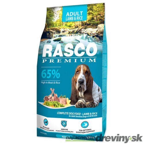 Krmivo Rasco Premium Adult jahňacie s ryžou 15kg