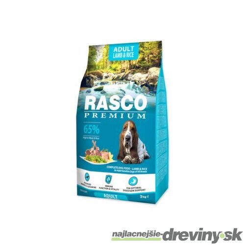 Krmivo Rasco Premium Adult jahňacie s ryžou 3kg