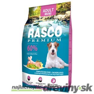 Krmivo Rasco Premium Adult kura s ryžou 7kg