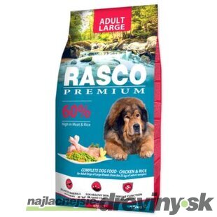 Krmivo Rasco Premium Adult Large kura s ryžou 15kg