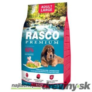 Krmivo Rasco Premium Adult Large kura s ryžou 3kg