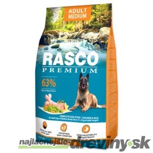 Krmivo Rasco Premium Adult Medium kura s ryžou 3kg