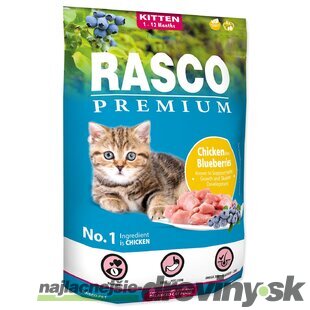 Krmivo Rasco Premium Kitten kura s čučoriedkou 0,4kg