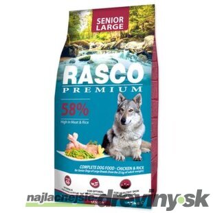 Krmivo Rasco Premium Senior Large kura s ryžou 15kg