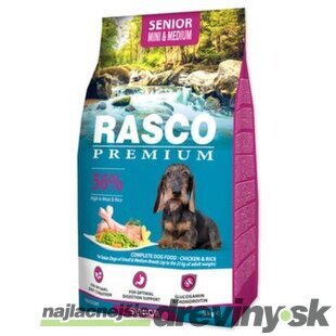 Krmivo Rasco Premium Senior Mini & Medium kura s ryžou 3kg