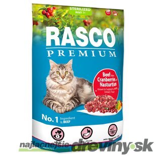 Krmivo Rasco Premium Sterilized hovädzie s brusnicou a kapucínkou 0,4kg