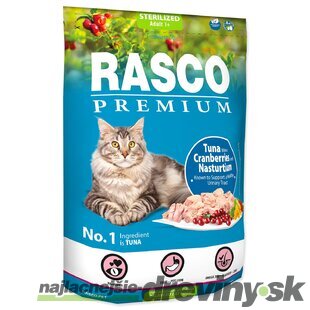 Krmivo Rasco Premium Sterilized tuniak s brusnicou a kapucínkou 0,4kg