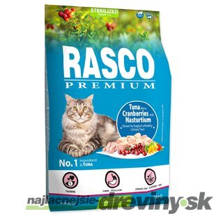 Krmivo Rasco Premium Sterilized tuniak s brusnicou a kapucínkou 2kg