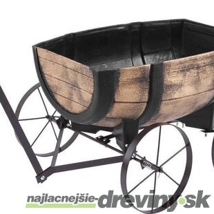 Kvetináč Strend Pro Woodeff, 41,5x29x19cm, whiskey barel wagon