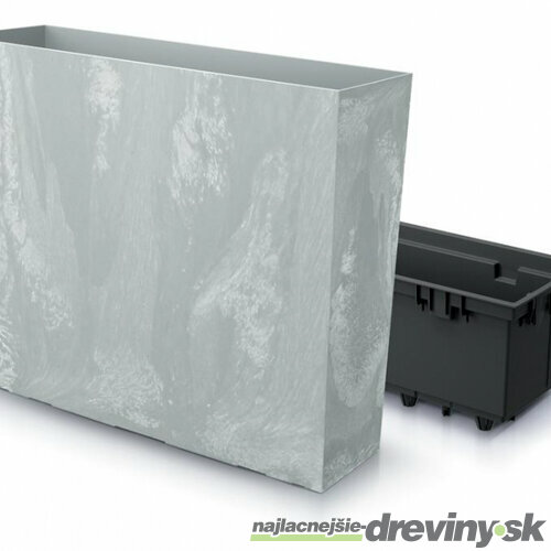 Kvetináč URBI Case Beton 580x180x498 mm, vzhľad betón, vložka