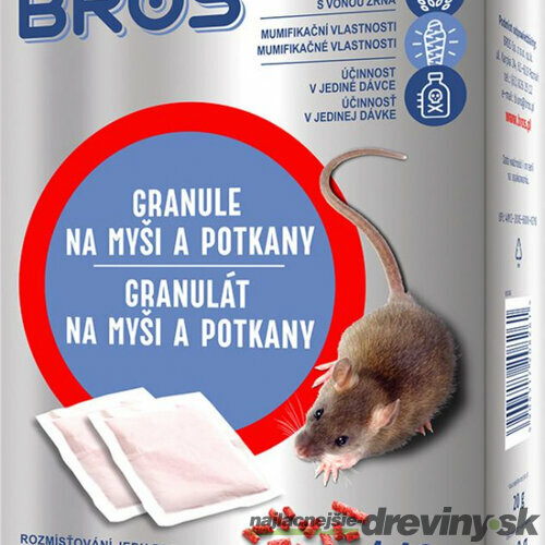 Návnada Bros, na myši a potkany, granule, 140 g