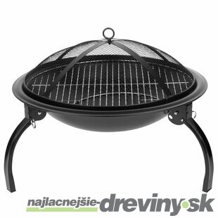 Ohnisko Homefire, BBQ, gril s roštom, na drevené uhlie, kovové, okrúhle, 545x400 mm