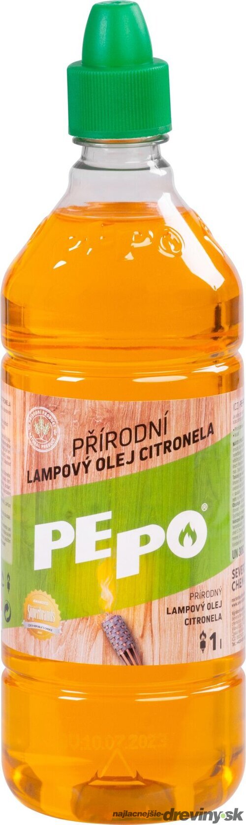 Olej PE-PO® lampový 1000 ml, prírodný, repelentný, proti komárom, Citronella