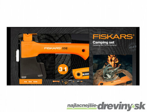 Set kempingový FISKARS sekera X5+nôž Hardware+ pílka 1057912