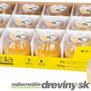 Sviečka Citronella CG582, repelentná, v skle, 100 g, 80x75 mm