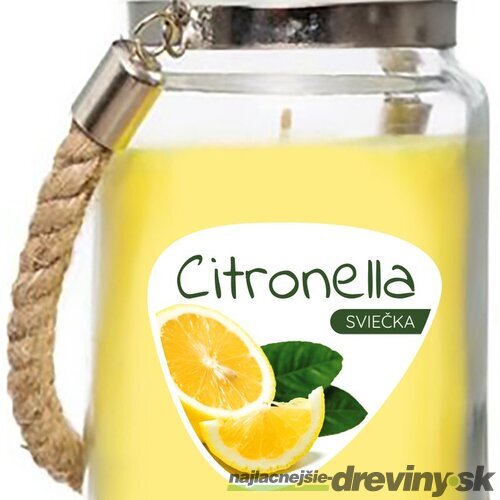 Sviečka Citronella, repelentná, v skle, 140 g, 85x105 mm