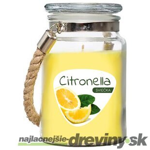 Sviečka Citronella, repelentná, v skle, 140 g, 85x105 mm